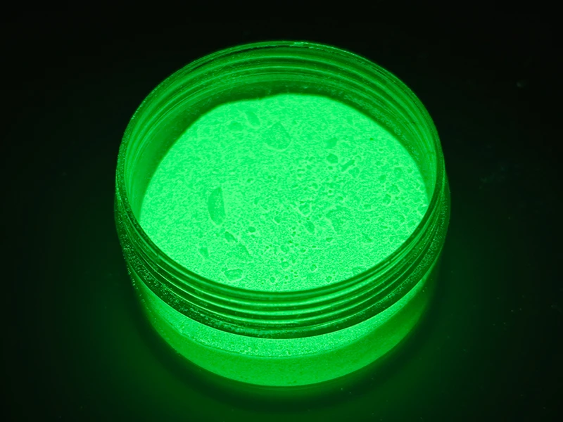 Polvo luminoso verde amarillo